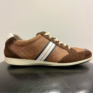 Kenneth Cole Casual Sneakers Size 13  Brown Tan Low Top Leather Suede Shoes